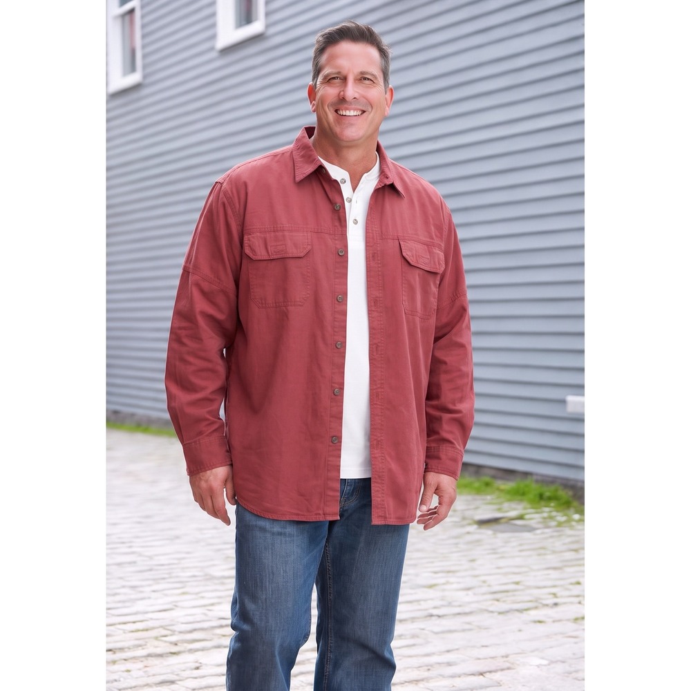 Red Head Brand Co Button Down Pigment Dyed 2XL Red Cotton New NWT Workwear Shirt
